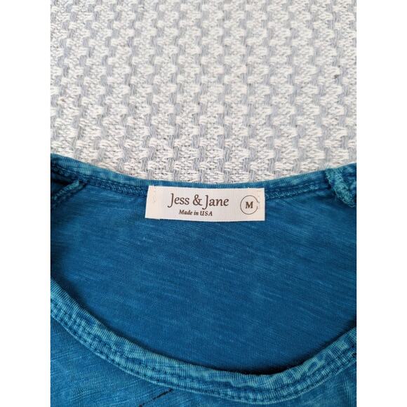 Jess & Jane Shirt Womens Medium Mineral Washed Tunic Patch Pocket 100% Cotton - Picture 3 of 9